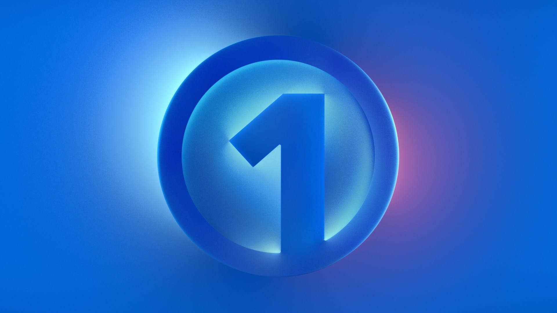 De officiële Meta One-visual: een blauw logo met het cijfer een in een cirkel