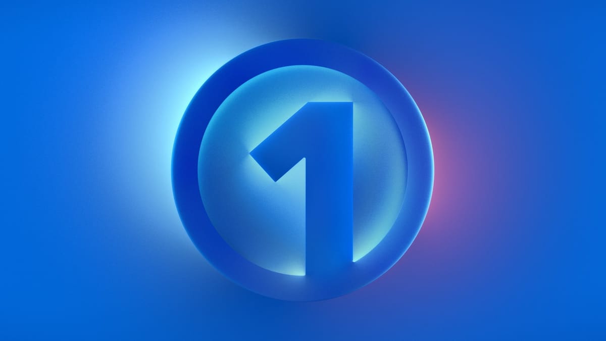 De officiele Meta One-visual: een blauw logo met het cijfer een in een cirkel